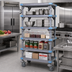 Thumbnail image #2 for Quantum Millenia Mobile Polymer Shelving Starter Unit with 5 Open Grid Shelves, 54W x 24D x 86H, Gray