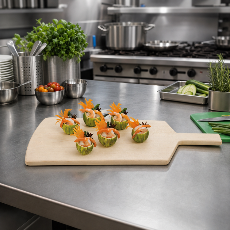 Product image #2 for Solid Maple Rectangular Serving Board with Handle, 18 Inch Overall Length