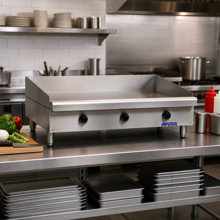 Product image #2 for Imperial ITG-36-E Electric Countertop Griddle with 36 Inch x 24 Inch Polished Steel Cooking Surface