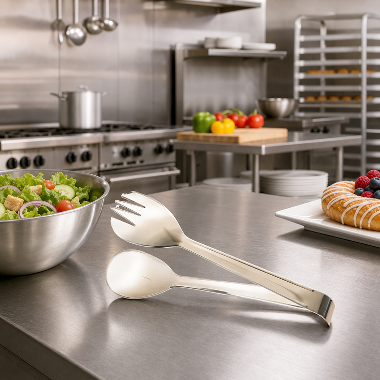 Product image #2 for American Metalcraft 8-Inch Stainless Steel Salad/Pastry Serving Tongs