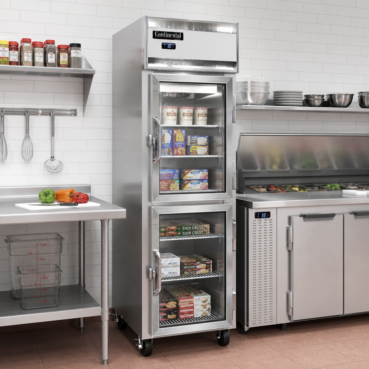Product image #2 for Continental Refrigerator 1FNSAGDHD One-Section Display Freezer with Narrow Half Glass Doors