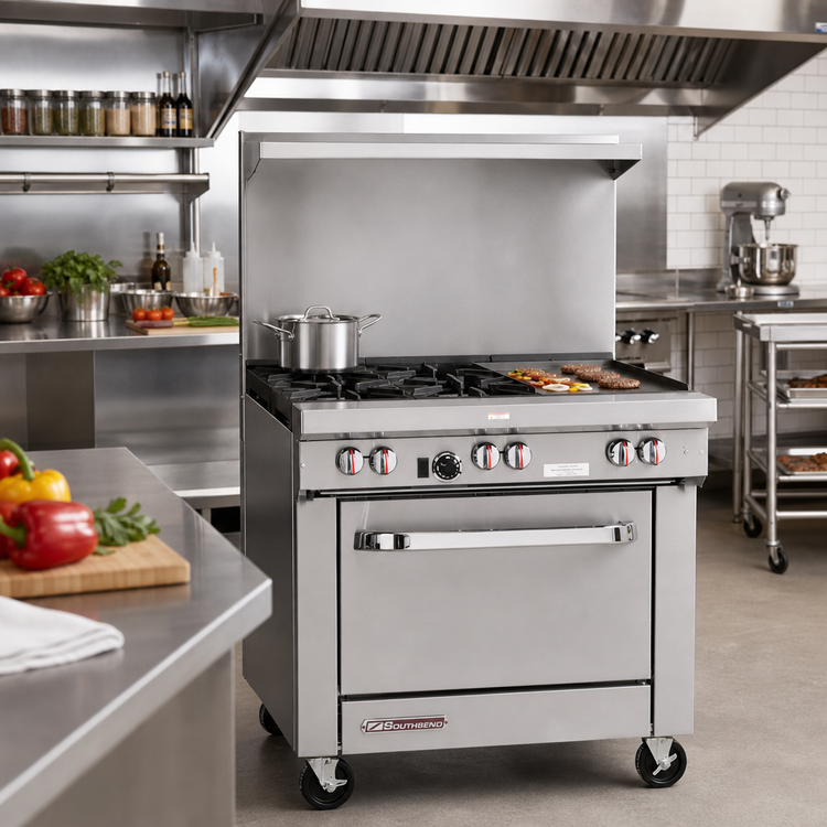 Product image #2 for Southbend S-Series 36-Inch Gas Restaurant Range with 2 Open Burners, 24-Inch Griddle and Convection Oven