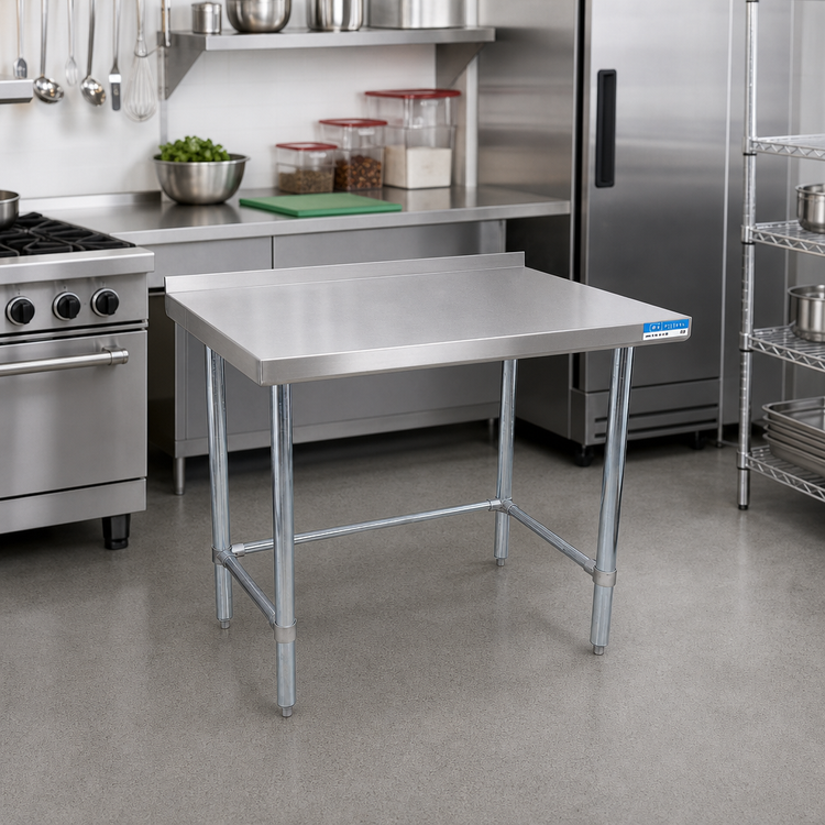 Product image #2 for BK Resources 30 x 30 Inch Stainless Steel Open Base Riser Top Work Table