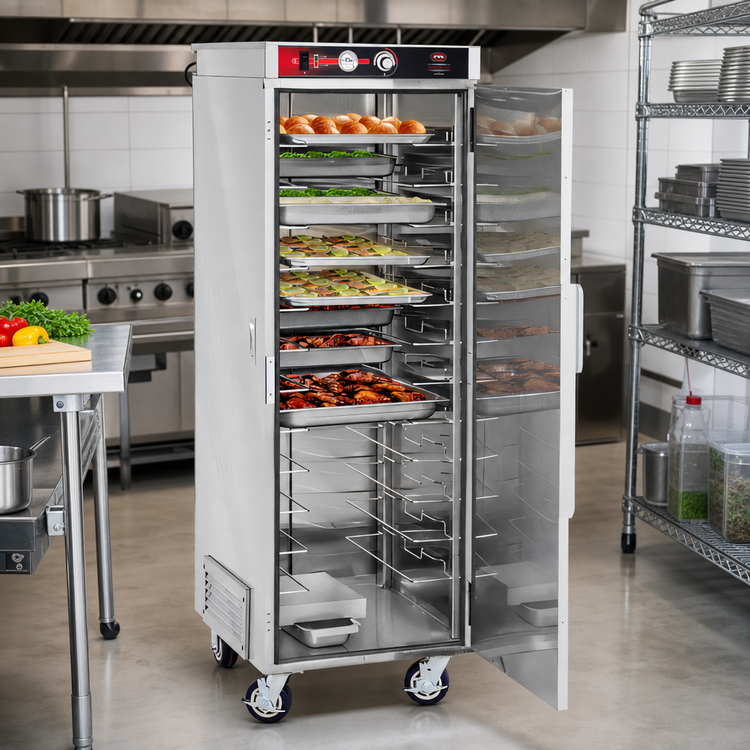Product image #2 for FWE ETC-UA-12HD Full Height Non-Insulated Humidified Heated Transport Cabinet, 12 Universal Tray Slides