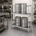 Thumbnail image #2 for Fermod 2R38B57 4-Keg 2-Shelf Aluminum Keg Rack, 38
