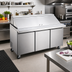 Thumbnail image #2 for Hurakan Megatop 71-Inch 3-Door Refrigerated Prep Table, 19.5 Cu. Ft.