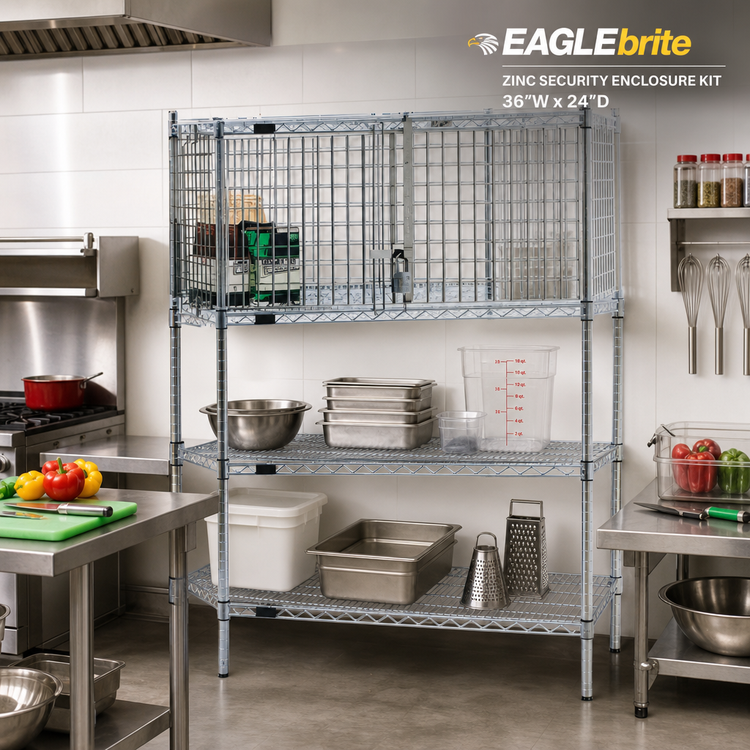 Product image #2 for EAGLEbrite Zinc Security Enclosure Kit with Hinged Doors, 36 Inch W x 24 Inch D