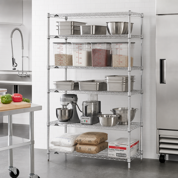 Product image #2 for Metro Super Erecta Chrome Plated Stationary 5-Shelf Starter Wire Shelving Unit, 72-Inch W x 21-Inch D x 74-Inch H