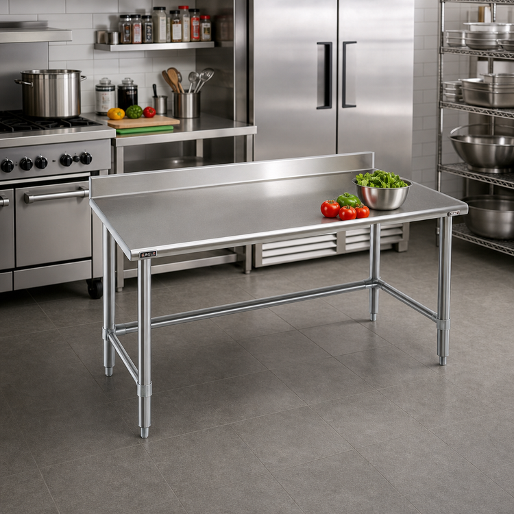 Product image #2 for Eagle Deluxe Series Stainless Steel Work Table with 4-1/2-Inch Backsplash, 30 x 24 Inches