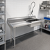 Thumbnail image #2 for 72-Inch Straight Soiled Dishtable with 20 x 20 x 5-Inch Pre-Rinse Sink, Left-to-Right Operation