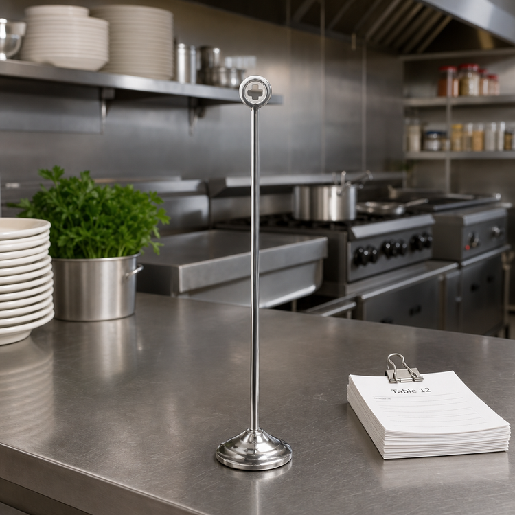 Product image #2 for American Metalcraft Stainless Steel Reservation Stand with Wire Loop Clip, 18-Inch, Mirror Finish