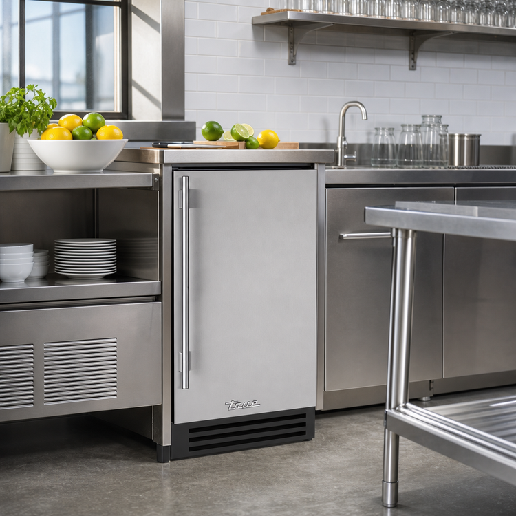 Product image #2 for True Residential 15-Inch ADA Undercounter Full-Size/Dice Clear Ice Machine with 28 lb Storage Bin, Left-Hinged Stainless Solid Door
