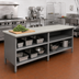 Thumbnail image #2 for John Boos 144 x 30 Inch 3/4 Inch Poly Top Open Front Cabinet Base Work Table