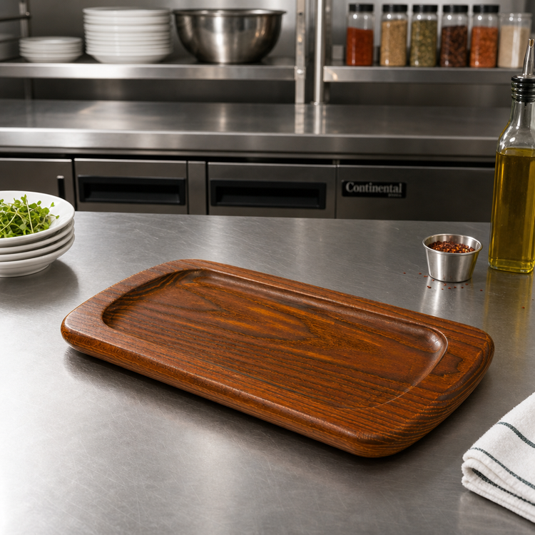 Product image #2 for American Metalcraft Rectangular Rimmed Ash Wood Serving Board, 14 x 7 Inches