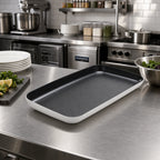Thumbnail image #2 for American Metalcraft LFTPB22 Rectangular Melamine Platter, 22 x 12-1/4 x 2-1/4 in, White with Black Speckles Case of 6