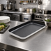 Thumbnail image #2 for American Metalcraft 22 x 12-1/4 Inch Rectangular Melamine Platter, White with Black Speckles
