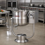Thumbnail image #2 for Crown DPT-60 60 Gallon Direct Steam Tilting Kettle with Pedestal Base