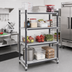 Thumbnail image #2 for Cambro Camshelving Elements XTRA 4-Tier Stationary Starter Unit, 24 x 48 x 64 Inches, Vented and Solid Shelves, Speckled Gray