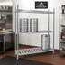 Thumbnail image #2 for Advance Tabco Special Value Series 3-Shelf Aluminum Keg Rack, 93-Inch Wide, 10-Keg Capacity