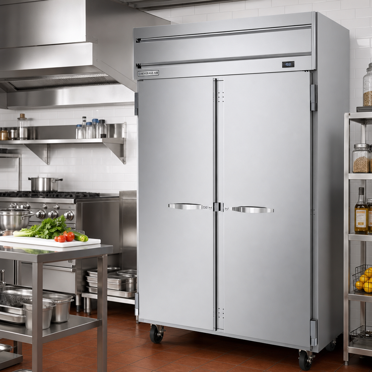 Product image #2 for Beverage Air Horizon Series Two-Section Reach-In Freezer, 45.2 Cu. Ft., Top-Mounted Self-Contained Refrigeration