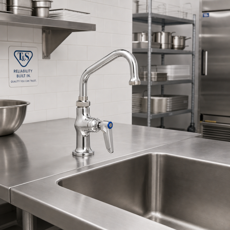 Product image #2 for T&S Brass Single-Hole Deck-Mount Single Pantry Faucet with 6-Inch Swing Nozzle