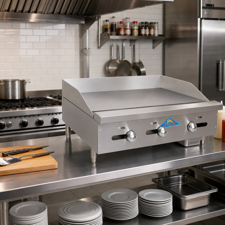 Product image #2 for Comstock-Castle FHP72-72T 72-Inch Countertop Gas Griddle with Thermostat Control
