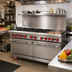 Thumbnail image #2 for American Range 60-Inch Commercial Gas Restaurant Range with 12-Inch Griddle, 8 Open Burners, and 2 Standard Ovens
