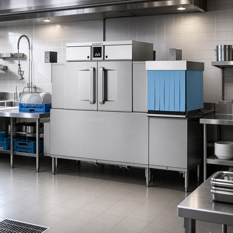 Product image #2 for Hobart CL86C-DWR Steam-Heated High-Temperature Rack Conveyor Dishwasher with Drain Water Energy Recovery