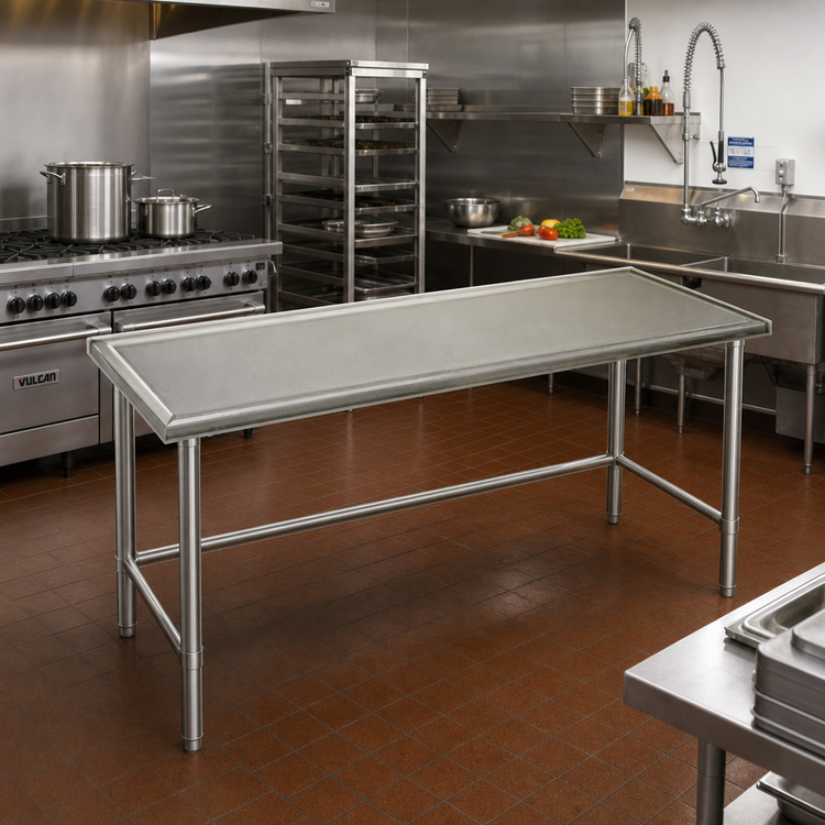Product image #2 for Spec-Master Marine Series Stainless Steel Work Table with Marine Edge, 108 x 36 Inches