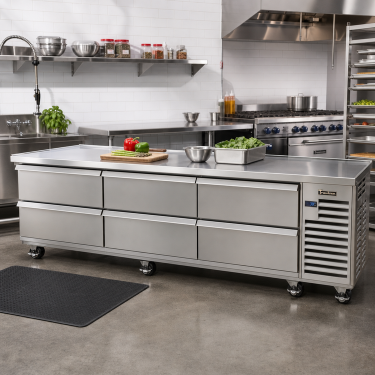 Product image #2 for Traulsen Spec-Line TE110HT 110-Inch Six-Drawer Refrigerated Equipment Stand