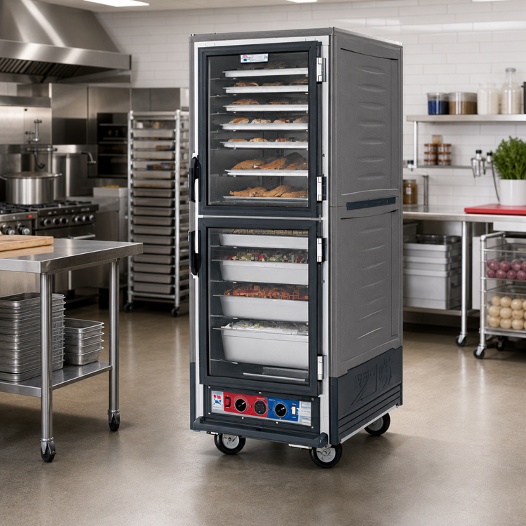 Product image #2 for Metro C5 3 Series Mobile Full-Height Heated Holding and Proofing Cabinet with Moisture Control, Gray Insulation Armour, and Dutch Clear Doors