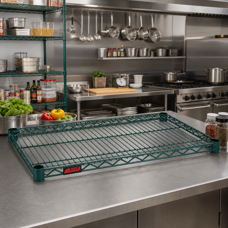 Product image #2 for Eagle Valu-Gard 72 in. x 24 in. Green Epoxy QuadTruss Wire Shelf