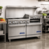 Thumbnail image #2 for Imperial Pro Series 60-Inch Gas Restaurant Range with 6 Open Burners, 24-Inch Raised Griddle/Broiler, Convection Oven, and Open Cabinet Base