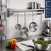 Thumbnail image #2 for Eagle Group Wall-Mounted Stainless Steel Pot Rack Shelf with 3 Removable Hooks, 36 Inch W x 12 Inch D