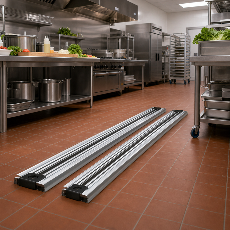 Product image #2 for Quantum Single Unit Floor Track Assembly Kit with Two 17-Foot V-Groove Aluminum Tracks