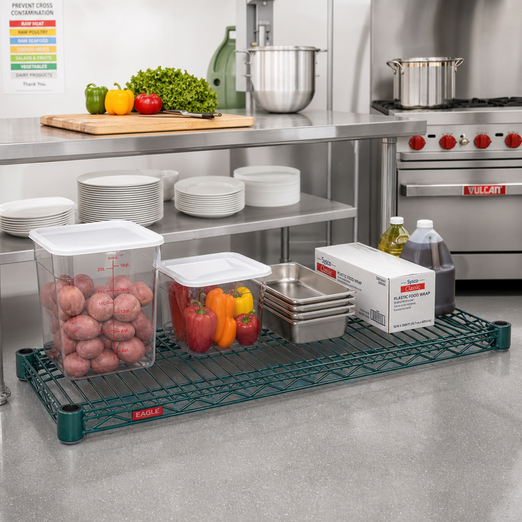 Product image #2 for Eagle Valu-Gard 60 x 36 Inch Green Epoxy QuadTruss Wire Shelf, 600 lb. Capacity