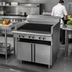 Thumbnail image #2 for Garland Cuisine Series Heavy-Duty 36-Inch Gas Char-Broiler with Fixed Cast Iron Grid and Open Cabinet Base