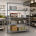 Thumbnail image #2 for Quantum 72 x 24 x 54 Inch Stationary Wire Shelving Starter Kit with 4 Shelves, Gray Epoxy Antimicrobial Finish