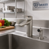 Thumbnail image #2 for T&S Brass LakeCrest Aesthetic Single-Hole Single-Handle Deck-Mount Faucet with 0.5 GPM Concealed Spray Device, Brushed Nickel