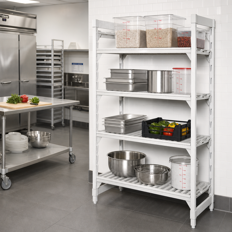 Product image #3 for Cambro Camshelving Premium 4-Tier Vented Stationary Starter Unit, 21 x 48 x 72 Inches
