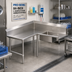 Thumbnail image #2 for Pro-Bowl 84-Inch L-Shaped Soiled Corner Dishtable with 20 x 20 x 8 Bowl, Left-to-Right, 14-Gauge Stainless Steel