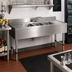 Thumbnail image #2 for Advance Tabco Special Value Series 3-Compartment Underbar Sink Unit with Deck-Mount Faucet and Dual Drainboards, 60