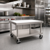 Thumbnail image #2 for Wolf 26-Inch x 30-Inch Stainless Steel Equipment Stand with Marine Edge, Undershelf, and 5-Inch Casters