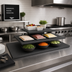 Thumbnail image #2 for Vollrath Cubic Wide Medium Black Wood Buffet Shelf