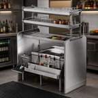 Thumbnail image #2 for Perlick Corporation Top Shelf PTS54L-LF 54" Pass-Thru Underbar Ice Bin/Cocktail Station with Dual Sinks and 10-Circuit Cold Plate