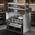 Thumbnail image #2 for Top Shelf Pass-Thru Underbar Ice Bin/Cocktail Station with Dual Sinks, 10-Circuit Cold Plate, and Overshelves - 54 Inch