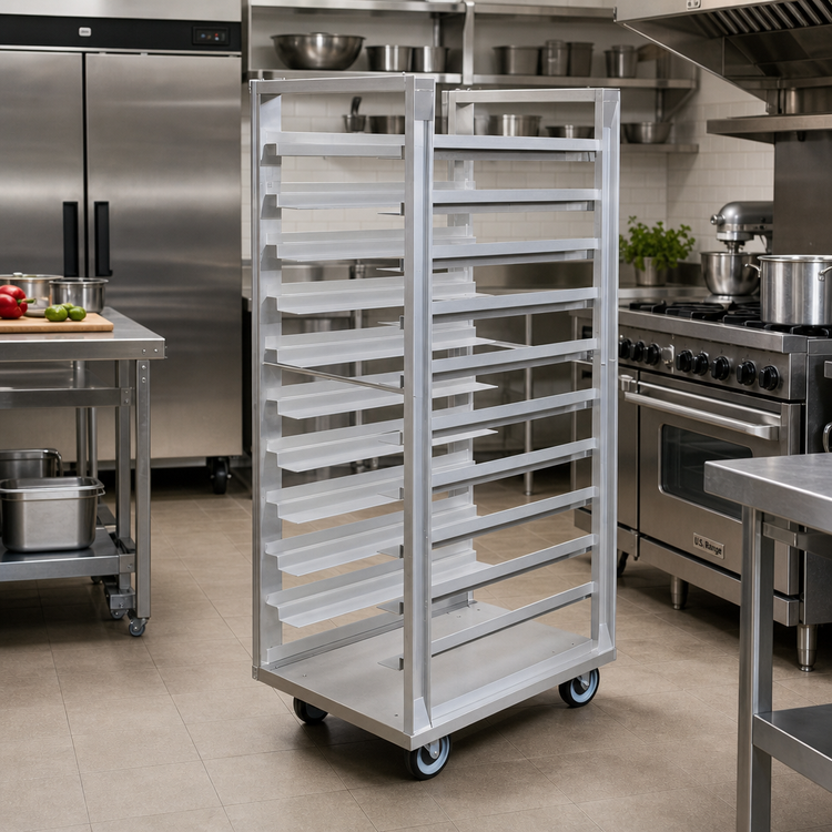 Product image #2 for Dinex Universal Aluminum Angle Tray Rack, 12 Full-Size Tray Capacity, 5-Inch Centers