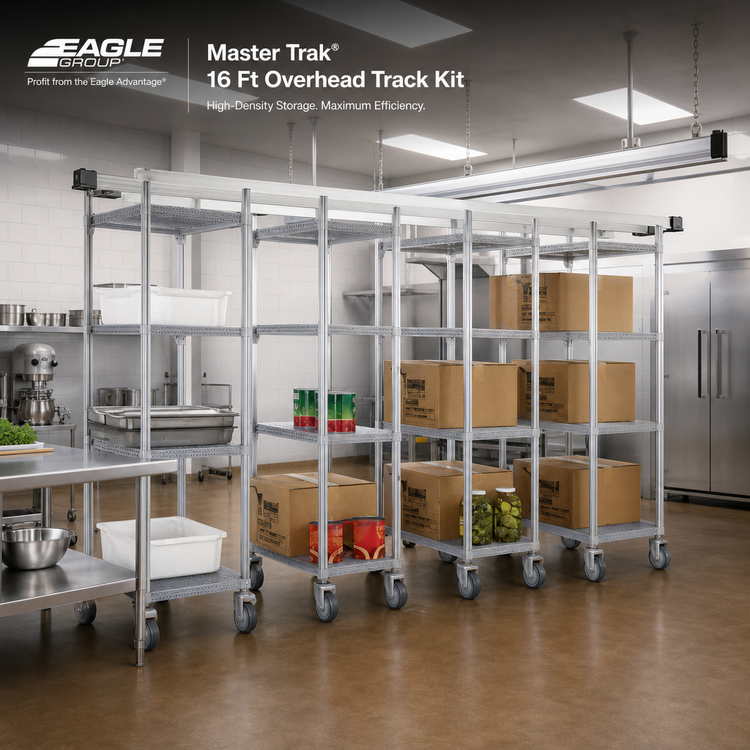 Product image #2 for Eagle Master Trak 16 Ft Overhead Track Kit for High-Density Storage Shelving