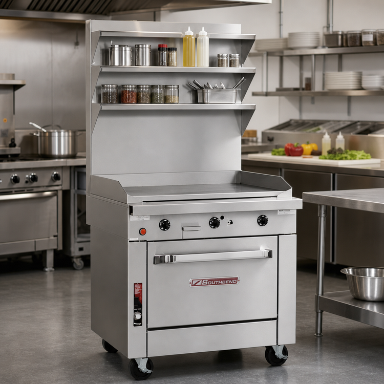Product image #2 for Southbend Platinum 16-Inch Heavy-Duty Gas Griddle Range with Thermostatic Controls and Cabinet Base