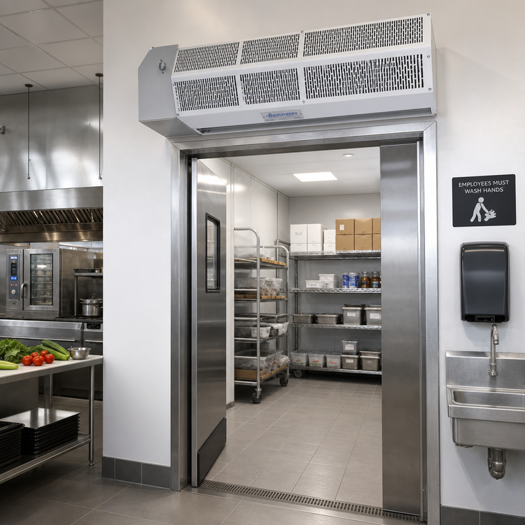 Product image #2 for Berner Sanitation Series Low Profile Unheated Air Curtain, 42 Inch, 1/5 HP, For Doors Up To 7 Feet High